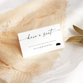Modern Elegant Script Place Card Pork Optie Plaatskaartje