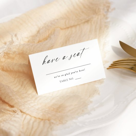 Modern Elegant Script Place Card Tafelnummer Plaatskaartje