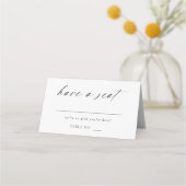 Modern Elegant Script Place Card Tafelnummer Plaatskaartje (Voorkant)