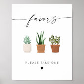 Modern Elegant Script Plant Favors Poster (Voorkant)