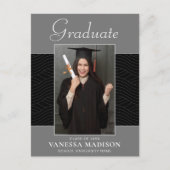 Modern | Elegant Script Platinum Grey 2 Foto Afstu Briefkaart (Voorkant)