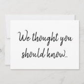 Modern Elegant Script Pregnancy Announge Aankondiging (Voorkant)