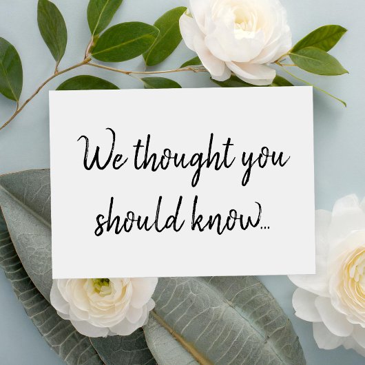 Modern Elegant Script Pregnancy Announge Aankondiging