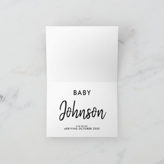 Modern Elegant Script Pregnancy Announge Aankondiging (Binnen)