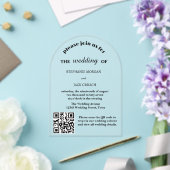 Modern elegant script QR-code budget bruiloft Acryl Uitnodigingen (Insitu (Huwelijk))
