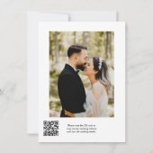 Modern Elegant Script QR Code Foto Budget Bruiloft Kaart (Achterkant)