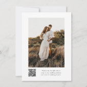 Modern Elegant Script QR Code Foto Budget Bruiloft Kaart (Achterkant)