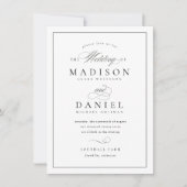 Modern Elegant Script QR Code Foto Budget Bruiloft Kaart (Voorkant)