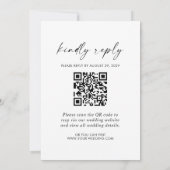 Modern Elegant Script QR Code Foto RSVP bruiloft Kaart (Achterkant)