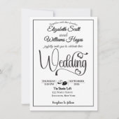 Modern Elegant Script QR Code Photo Budget Wedding Kaart (Voorkant)