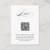 Modern Elegant Script QR Code Trouwdetails Informatiekaartje (Voorkant)