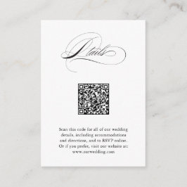 Modern Elegant Script QR Code Trouwdetails Informatiekaartje