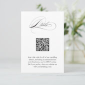 Modern Elegant Script QR Code Trouwdetails Informatiekaartje (Staand voorkant)
