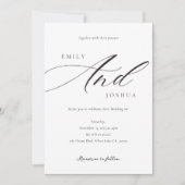 Modern Elegant Script QR Foto Bruiloft Kaart (Voorkant)