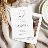 Modern Elegant Script QR Foto Bruiloft Kaart