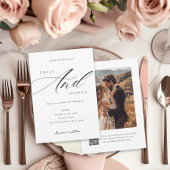 Modern Elegant Script QR Foto Bruiloft Kaart