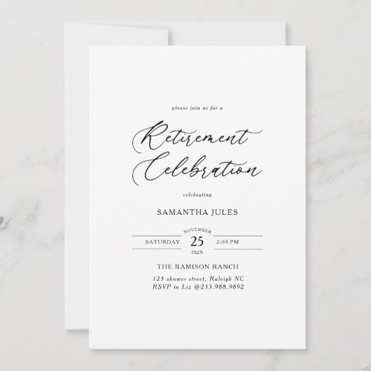 Modern Elegant Script Retirement Celebration Kaart (Voorkant)