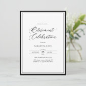 Modern Elegant Script Retirement Celebration Kaart (Staand voorkant)