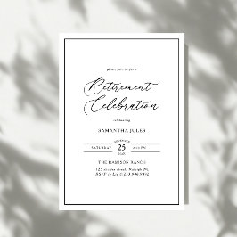 Modern Elegant Script Retirement Celebration Kaart