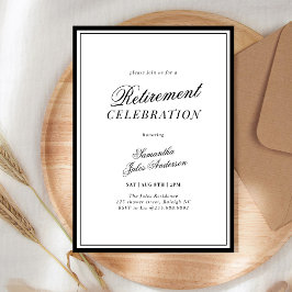 Modern Elegant Script Retirement Celebration Kaart