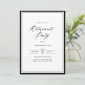 Modern Elegant Script Retirement Party Kaart (Staand voorkant)