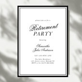 Modern Elegant Script Retirement Party Kaart