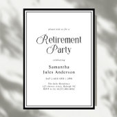 Modern Elegant Script Retirement Party  Kaart