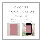 Modern Elegant Script Roze Meisjes Doop Kaart