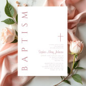 Modern Elegant Script Roze Meisjes Doop Kaart