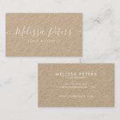 Modern Elegant Script Rustic Kraft Visitekaartje (Voorkant / Achterkant)