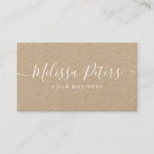 Modern Elegant Script Rustic Kraft Visitekaartje (Voorkant)