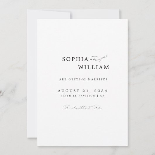 Modern Elegant Script Rustieke Sunset Fotobruiloft Save The Date (Achterkant)