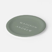 Modern Elegant Script Sage Green Wedding Papieren Bordje (Gekanteld)