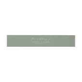 Modern Elegant Script Sage Green Wedding Uitnodigingen Wikkel (Vlak)