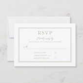Modern Elegant Script Sage Groene Bruiloft RSVP Ka (Voorkant)