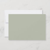 Modern Elegant Script Sage Groene Bruiloft RSVP Ka (Achterkant)