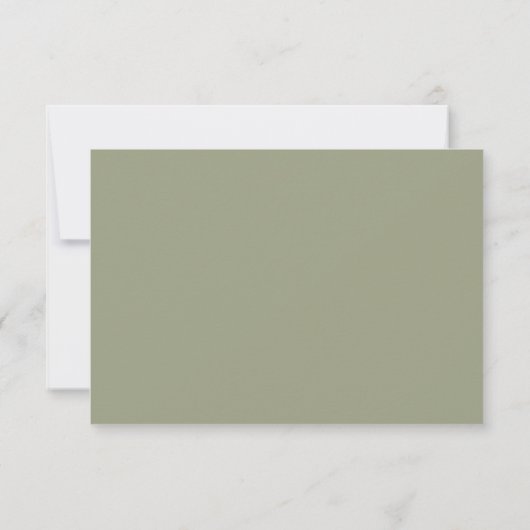 Modern Elegant Script Sage Groene Bruiloft RSVP Kaart (Achterkant)