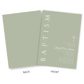 Modern Elegant Script Sage Groene Doop Kaart