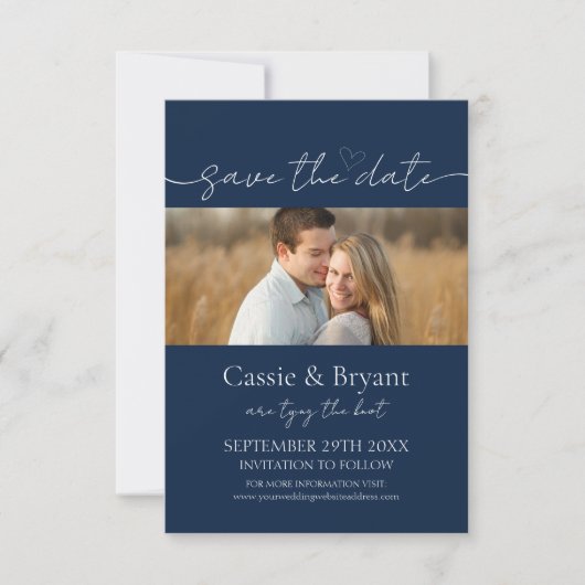 Modern Elegant Script Save the Date Monogram (Voorkant)