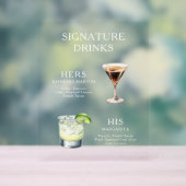 Modern Elegant Script Signature Drinken Cocktail Acryl Bord (Neutraal)