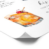 Modern Elegant Script Signature Drinken Cocktail Poster (Hoek)