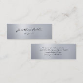 Modern elegant script Silver Minimalistisch Trendy Mini Visitekaartje (Voorkant / Achterkant)