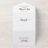 Modern Elegant Script Simple Minimal Photo Wedding All In One Uitnodiging (Buitenkant)