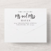 Modern Elegant Script Simple Minimal Photo Wedding All In One Uitnodiging (Achterkant)