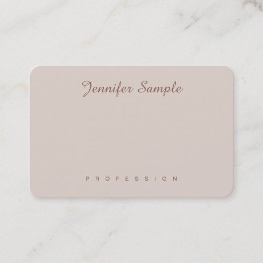 Modern Elegant Script Simple Plain Professional Visitekaartje (Voorkant)