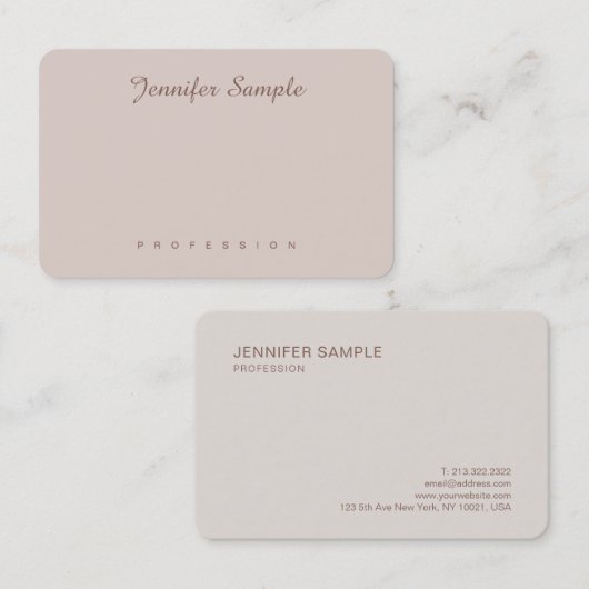 Modern Elegant Script Simple Plain Professional Visitekaartje (Voorkant / Achterkant)