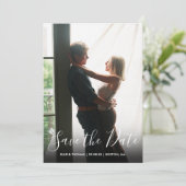 Modern elegant script slaat de datum van de eenvou kaart (Staand voorkant)