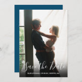 Modern elegant script slaat de datum van de eenvou kaart (Voorkant / Achterkant)