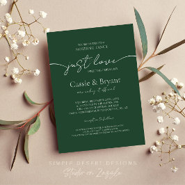 Modern Elegant Script Smaragd Groen Bruiloft Kaart