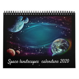 Modern Elegant Script Space Landscape 2021 Calen Kalender